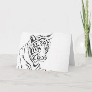 White Bengal Tiger Art Greet of Note Cards Kaart