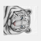White Bengal Tiger Blue Eyes Fleece Blanket Deken (Voorkant (Horizontaal))
