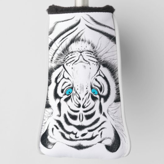 White Bengal Tiger Ink Art Golfheadcover (Draai 90)