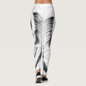 White Bengal Tiger Ink Art Leggings (Achterkant)