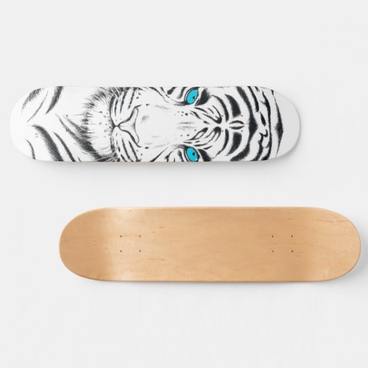 White Bengal Tiger Ink Art Persoonlijk Skateboard (Horizontaal)
