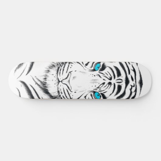 White Bengal Tiger Ink Art Persoonlijk Skateboard (Horizontaal)