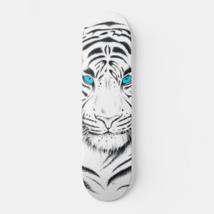 White Bengal Tiger Ink Art Persoonlijk Skateboard