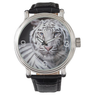 White Bengal Tiger Photography Horloge