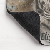 White Bengal Tiger Photography Moderne Waterverf Muismat (Hoek)