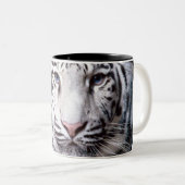 White Bengal Tiger Photography Tweekleurige Koffiemok (Voorkant rechts)