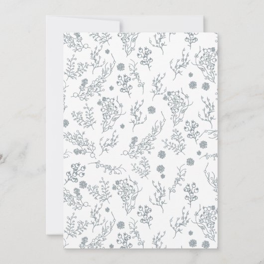 White Berries feestfeest Kaart (Achterkant)