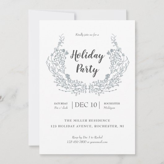 White Berries feestfeest Kaart (Voorkant)