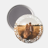White Berry Border Frame Photo Magneet (Voorkant / Achterkant)