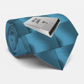 WHITe BIBLE -ON BLAUWGROEN SQUARES Stropdas (Opgerold)