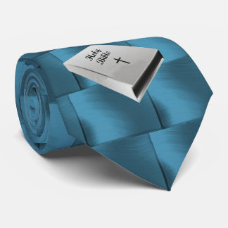 WHITe BIBLE -ON BLAUWGROEN SQUARES Stropdas