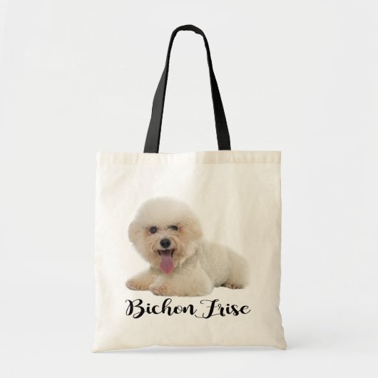 White Bichon Frise Puppy Dog Black Love Tote Bag (Voorkant)