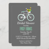 White Bicycle Bridal Shower-uitnodiging Kaart (Voorkant / Achterkant)