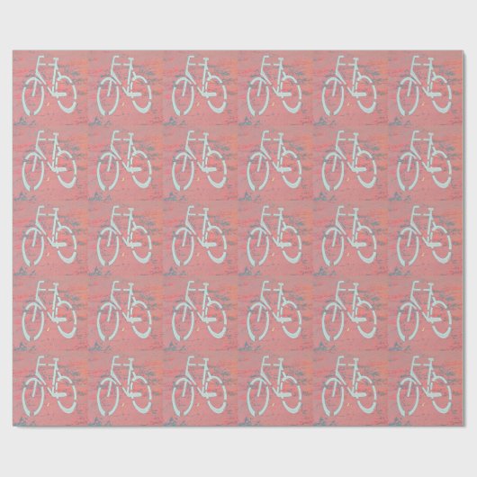 White Bicycle Red Street, verkeersbicycles Cadeaupapier (Vlak)