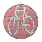 White Bicycle Red Street, verkeersbicycles Dartbord (Voorkant)