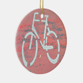 White Bicycle Red Street, verkeersbicycles Keramisch Ornament (Rechts)
