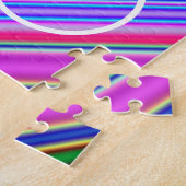 White Bicycle Silhouette Shape, multicolored Lijne Legpuzzel (Zijkant)