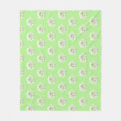 White Big Flowers Pattern Cust. Fleece Blanket (Voorkant)
