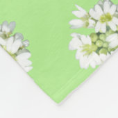 White Big Flowers Pattern Cust. Fleece Blanket Deken (Hoek)
