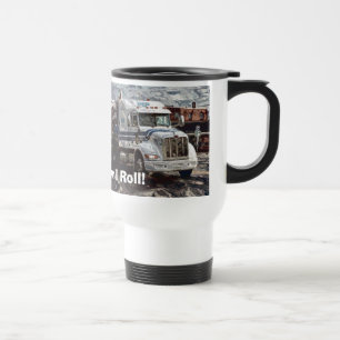 WHITE BIG RIG TRUCKER'S TRAVEL MUG REISBEKER