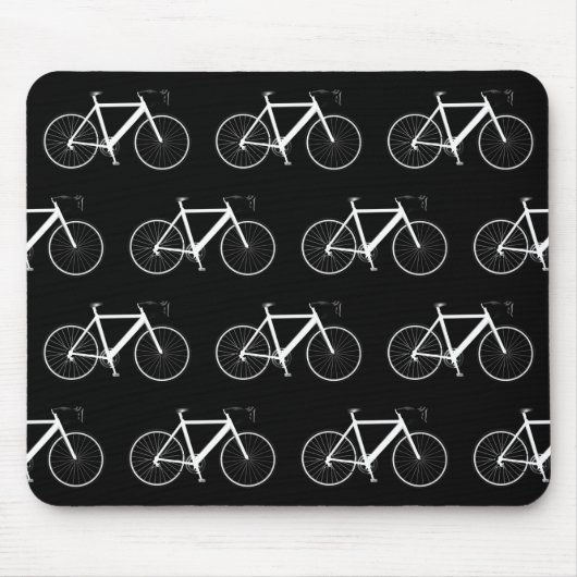 White Bike op Black Muismat (Voorkant)