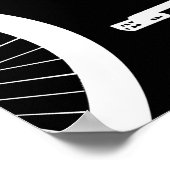 White Bike Silhouette (Aangepaste kleur) Poster (Hoek)