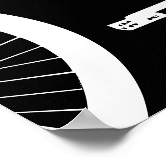 White Bike Silhouette (Aangepaste kleur) Poster (Hoek)