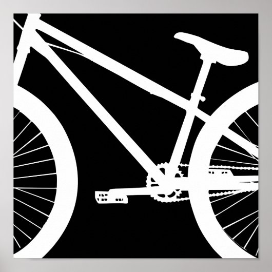 White Bike Silhouette (Aangepaste kleur) Poster (Voorkant)