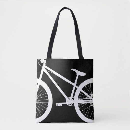White Bike Silhouette (Aangepaste kleur) Tote Bag (Voorkant)