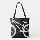 White Bike Silhouette (Aangepaste kleur) Tote Bag (Achterkant)