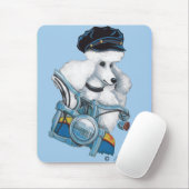 White Biker Chick Poodle - Gepersonaliseerd Muismat (Met muis)