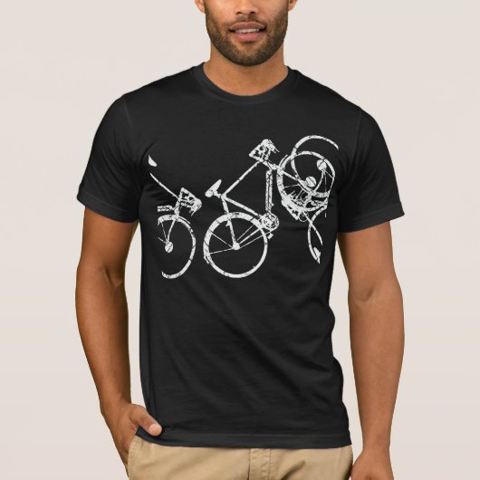 White Bikes . fietsen geïnspireerd zwart T-shirt (Voorkant)