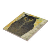 White Birch and Horned Owl Katsuda Yukio bird art Tegeltje (Zijkant)