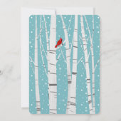 White Birch and Snowflakes kerst Kardinaal Kaart (Achterkant)