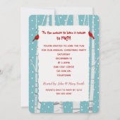 White Birch and Snowflakes kerst Kardinaal Kaart (Voorkant)