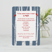 White Birch and Snowflakes kerst Kardinaal Kaart (Staand voorkant)