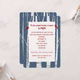 White Birch and Snowflakes kerst Kardinaal Kaart