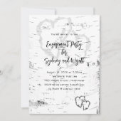 White Birch Bark Engagement Party Kaart (Voorkant)