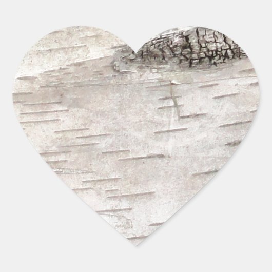 White Birch Bark Hart Sticker (Voorkant)