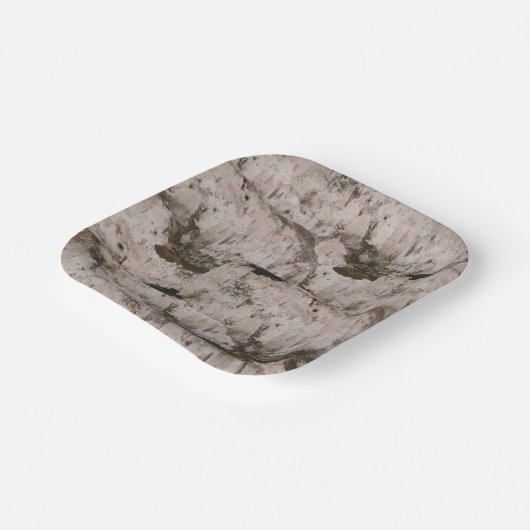 White Birch Bark Papieren Bordje (Gebogen)