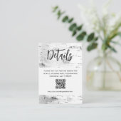 White Birch Details QR code Wedding Enclosure Informatiekaartje (Staand voorkant)