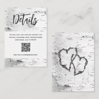White Birch Details QR code Wedding Enclosure Informatiekaartje