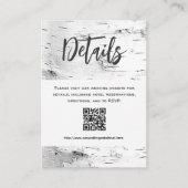 White Birch Details QR code Wedding Enclosure Informatiekaartje (Voorkant)