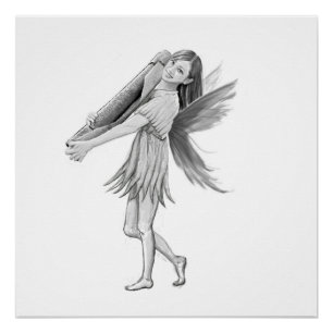White Birch Fairy met Bark Poster