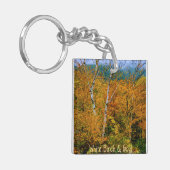 White Birch & Gold Acrylic Sleutelhanger (Voorkant Links)