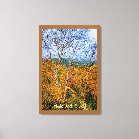 White Birch & Gold Canvas Afdruk (Voorkant)