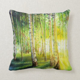 White Birch met Sun Streaming door Kussen