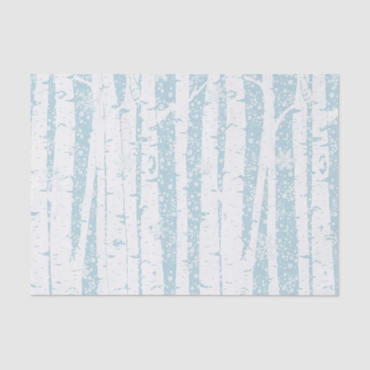 White Birch on Blue Tissue Paper Tissuepapier (Voorkant)