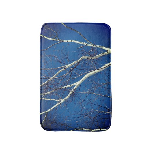 White Birch Tree against Blue Sky Natuur Badmat (Voorkant Verticaal)