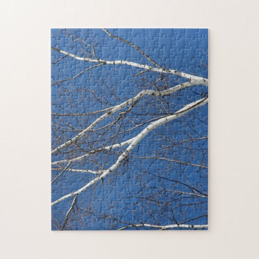 White Birch Tree against Blue Sky Natuur Legpuzzel (Verticaal)